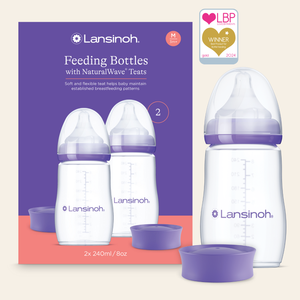 Lansinoh - Plastic Feeding Bottles with NaturalWave Teat X 2 | MazenOnline