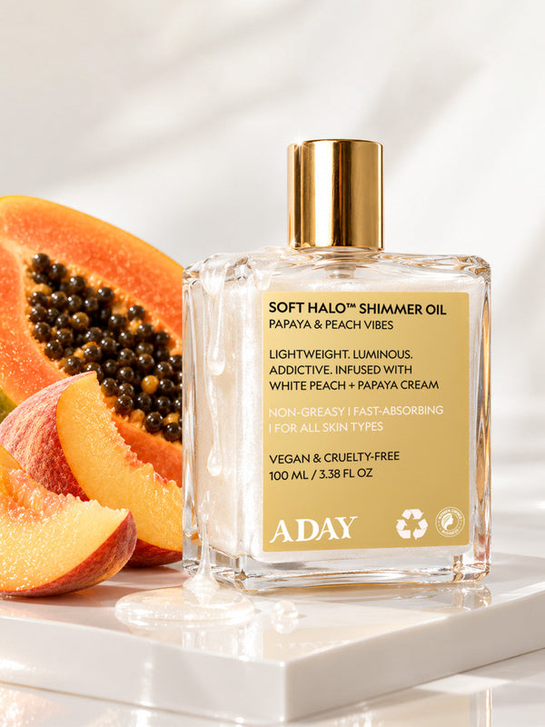 Soft Halo™ Shimmer Oil – Papaya & Peach Vibes